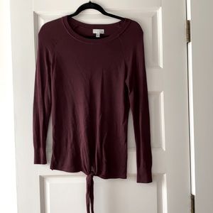 Burgundy Fitted Viscose Sweater